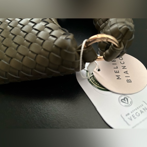 Melie Bianco Brigitte Olive Woven Charm Super cute mini purse Stylish & compact. - Picture 6 of 7